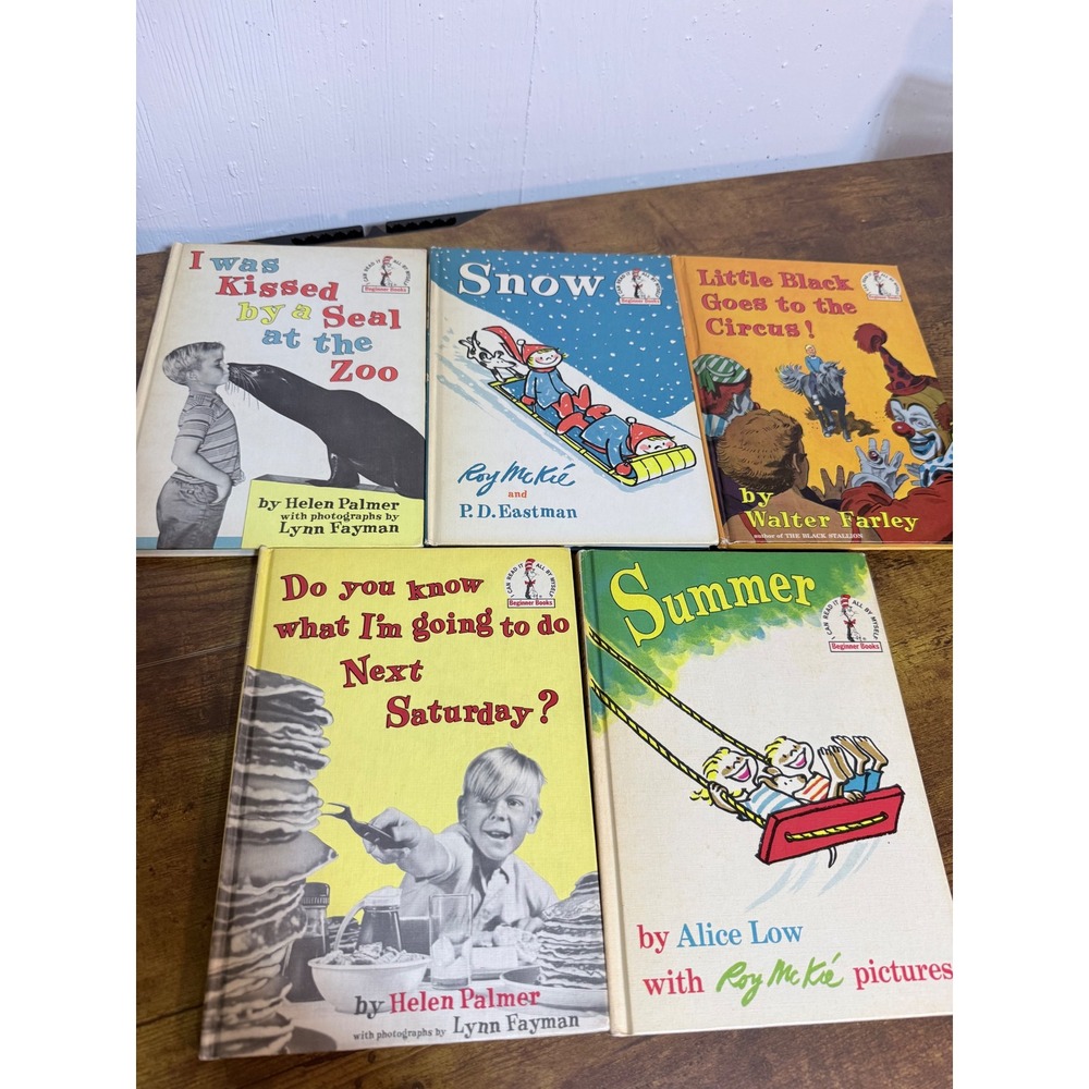 Beginner Books Vintage Childrens Hardcover Lot 5 Dr Seuss Series Retro Classic